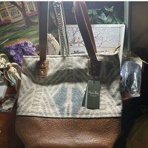 Myra Bag-Brown, Cream & Blue-NWT